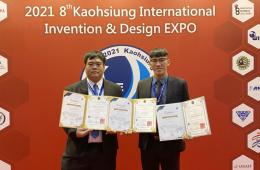 賀余建政老師指導邱崑霖、賴永瑄作品:低功率損耗之主僕正反器。榮獲2021第 8屆高雄 KIDE IDE國際發明暨設計展銀牌